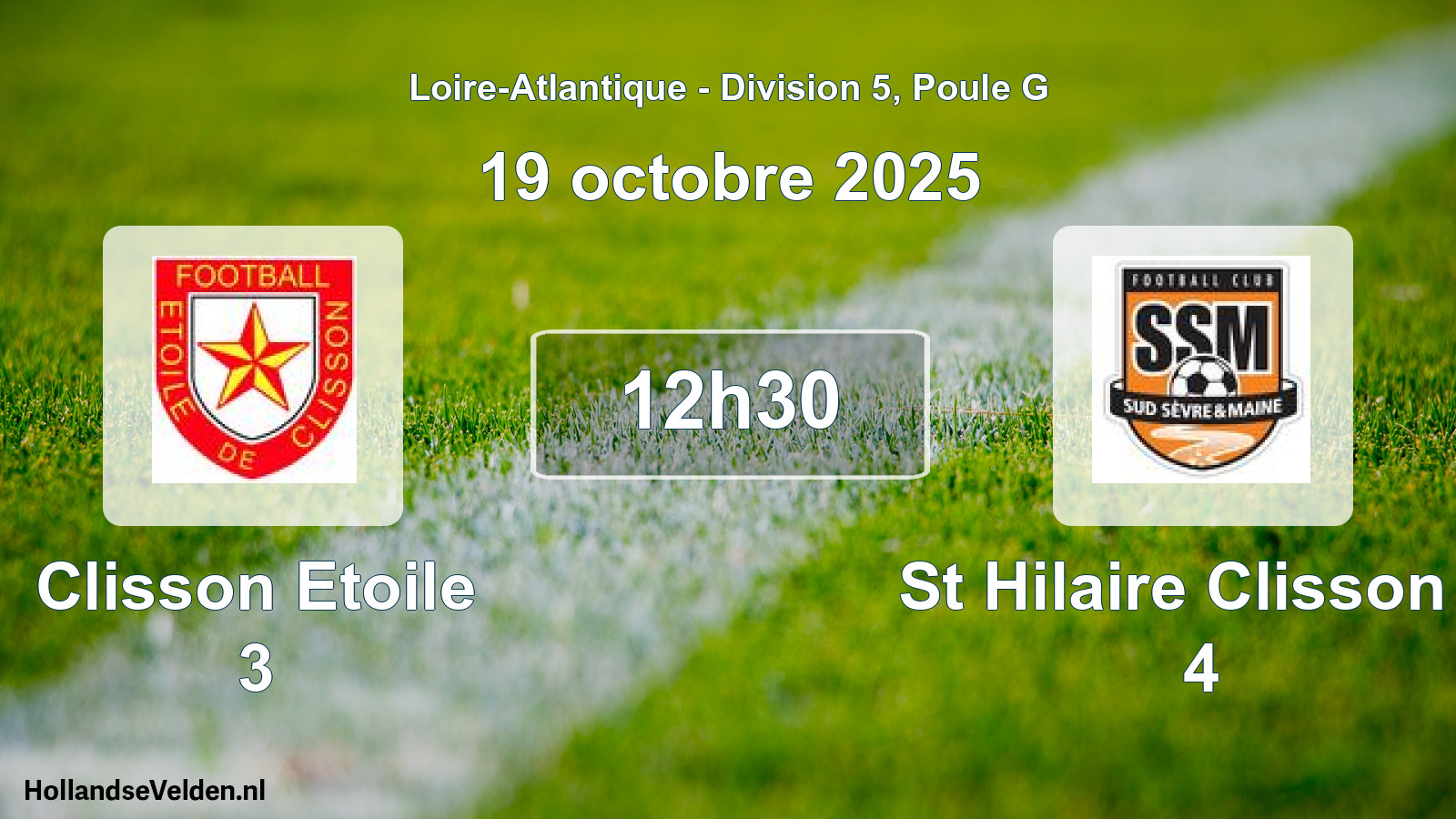 Geplande wedstrijd: Clisson Etoile 3 - St Hilaire Clisson F 4 (19 oktober 2025)