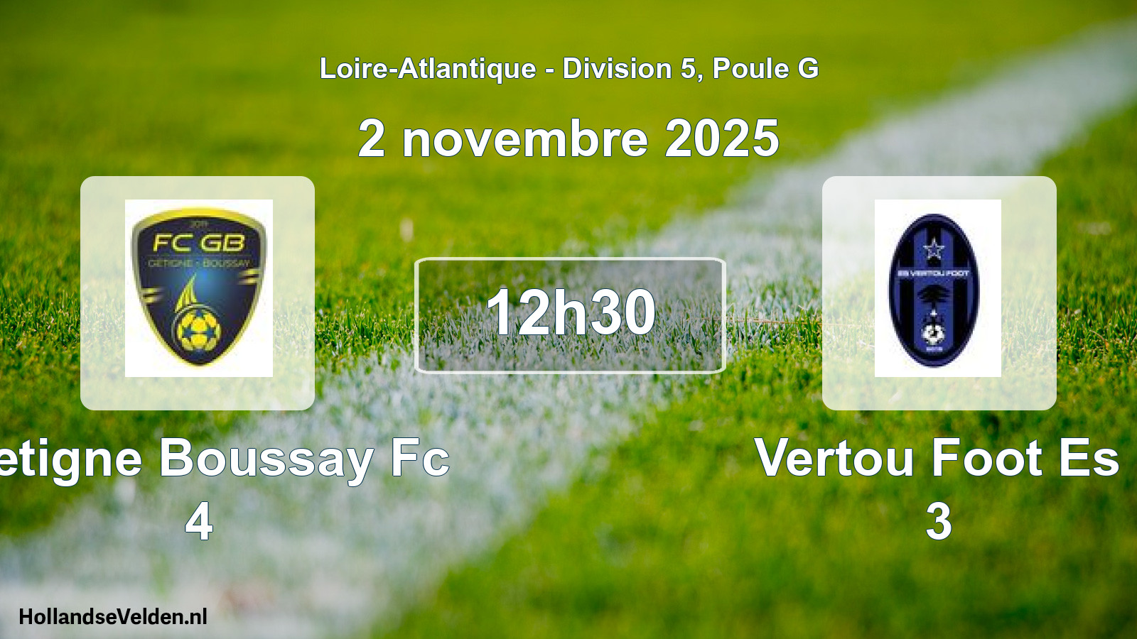 Geplande wedstrijd: Getigne Boussay Fc 4 - Vertou Foot Es 3 (2 november 2025)