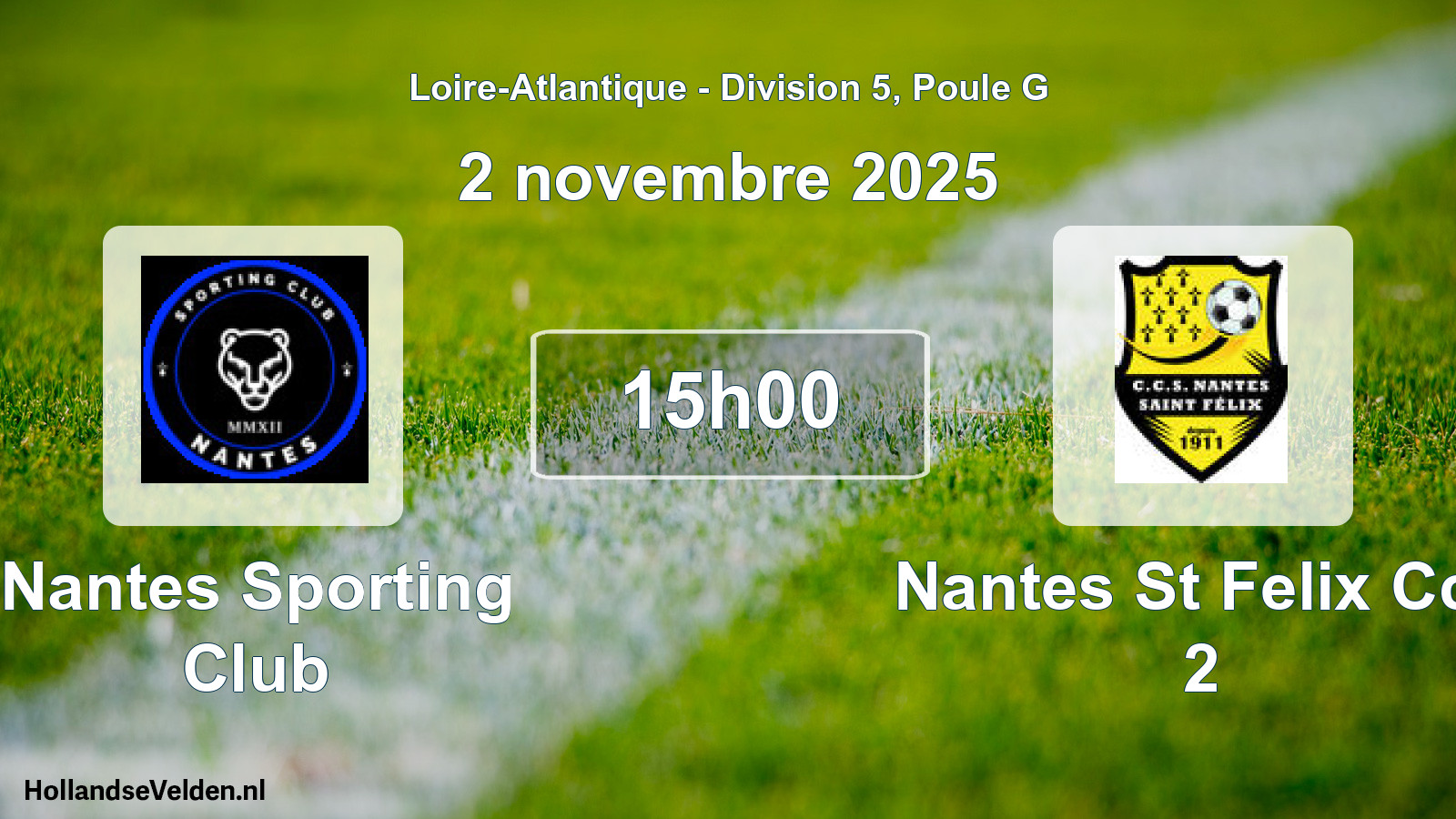 Scheduled Match: Nantes Sporting Club - Nantes St Felix Ccs 2 (2 November 2025)