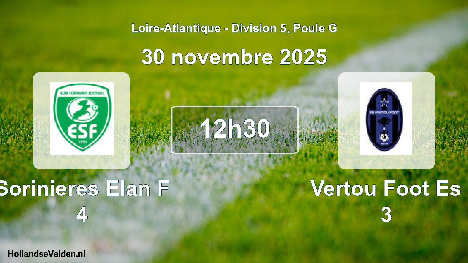 Geplande wedstrijd: Sorinieres Elan F 4 - Vertou Foot Es 3 (30 november 2025)