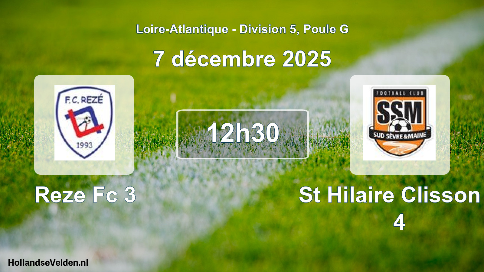 Geplande wedstrijd: Reze Fc 3 - St Hilaire Clisson F 4 (7 décembre 2025)