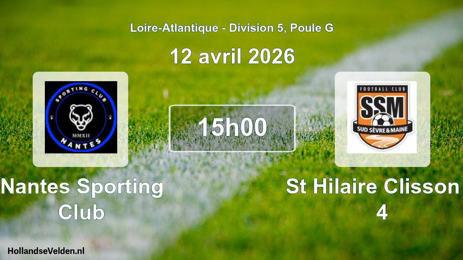 Geplande wedstrijd: Nantes Sporting Club - St Hilaire Clisson F 4 (12 avril 2026)