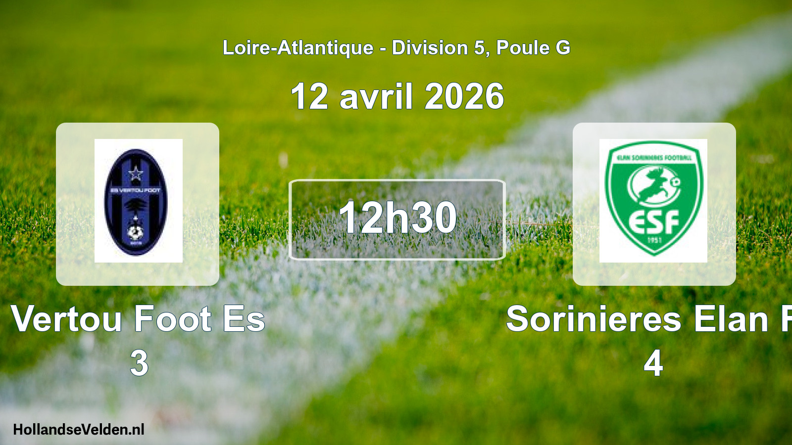 Geplande wedstrijd: Vertou Foot Es 3 - Sorinieres Elan F 4 (12 april 2026)