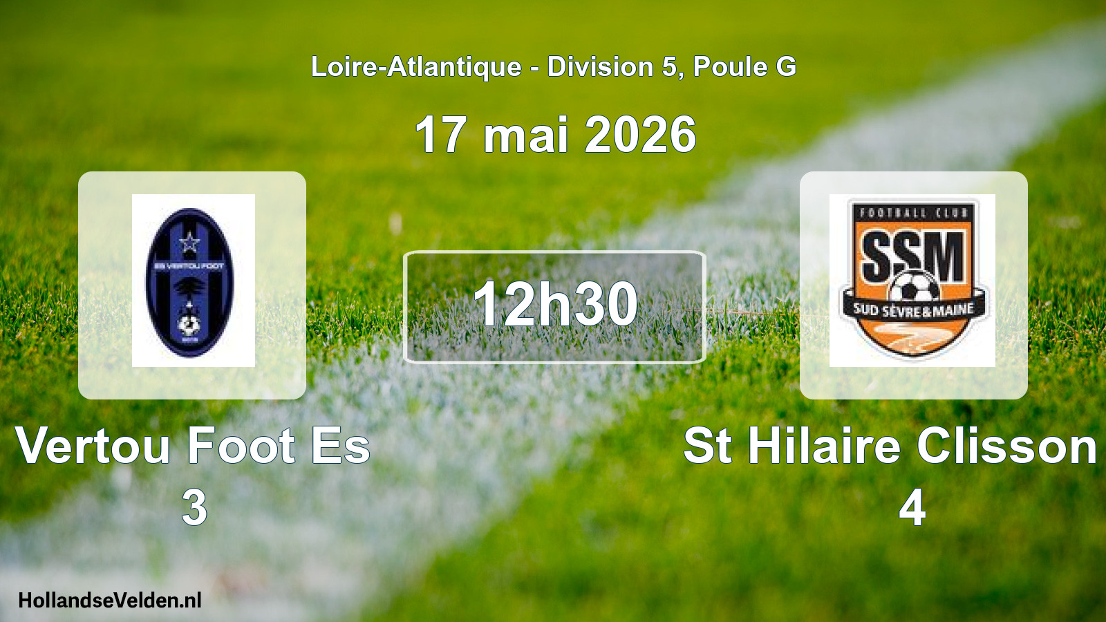Geplande wedstrijd: Vertou Foot Es 3 - St Hilaire Clisson F 4 (17 mai 2026)