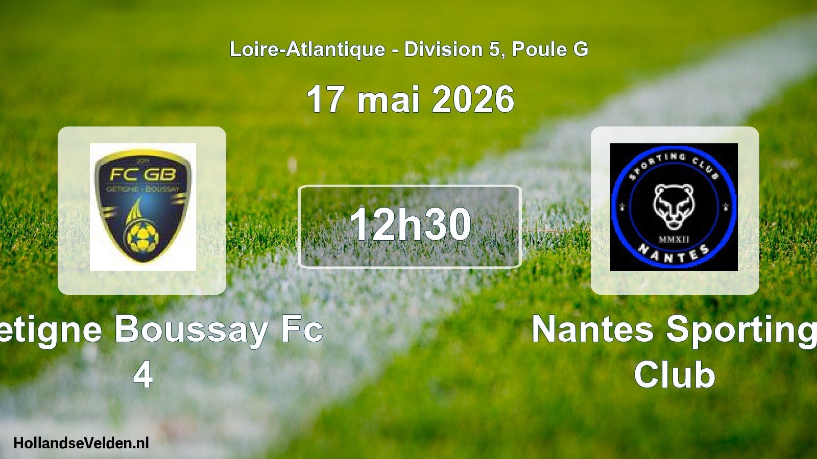Geplande wedstrijd: Getigne Boussay Fc 4 - Nantes Sporting Club (17 mei 2026)