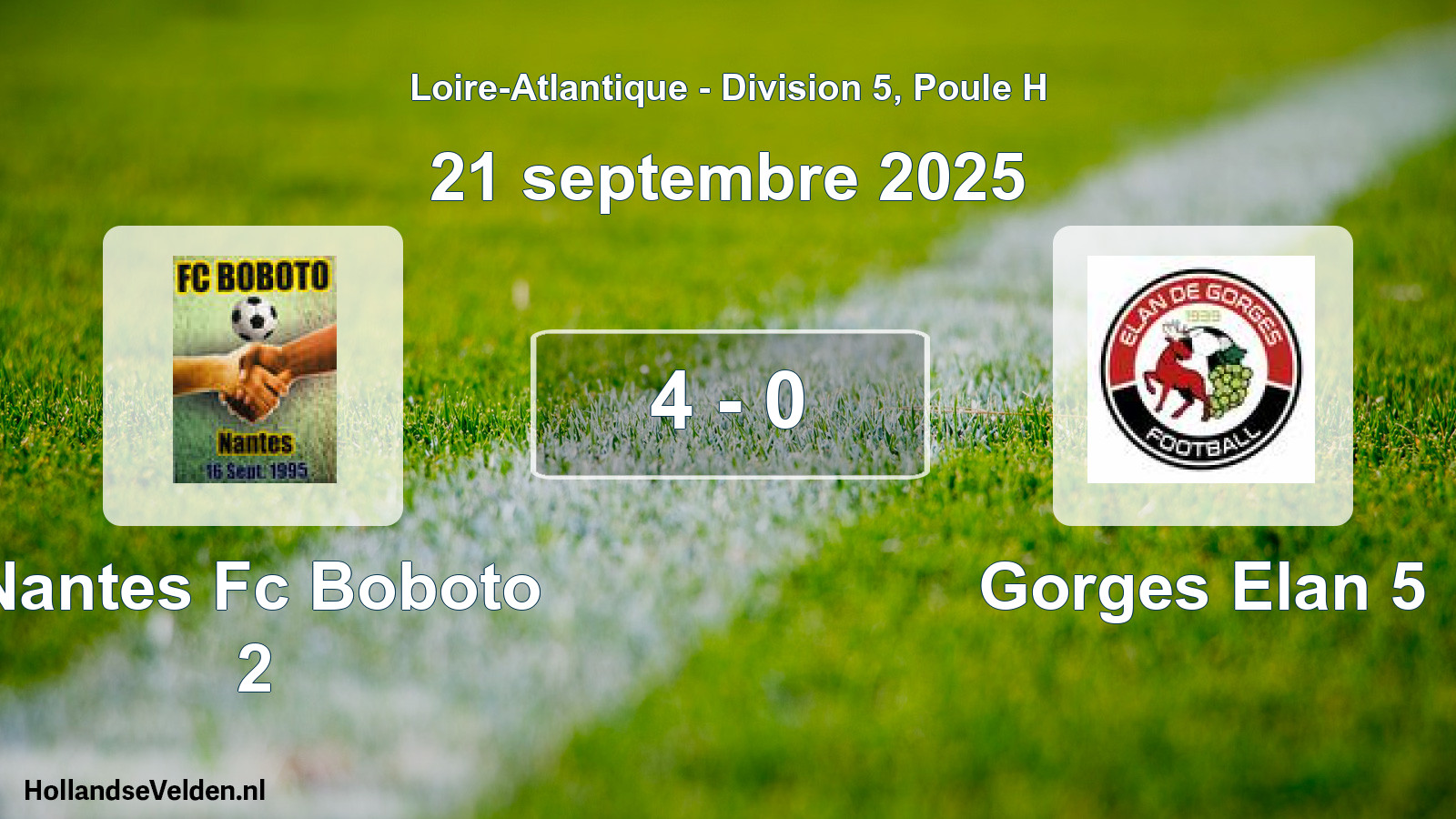 Gespeelde wedstrijd: Nantes Fc Boboto 2 - Gorges Elan 5 4 - 0 (21 septembre 2025)