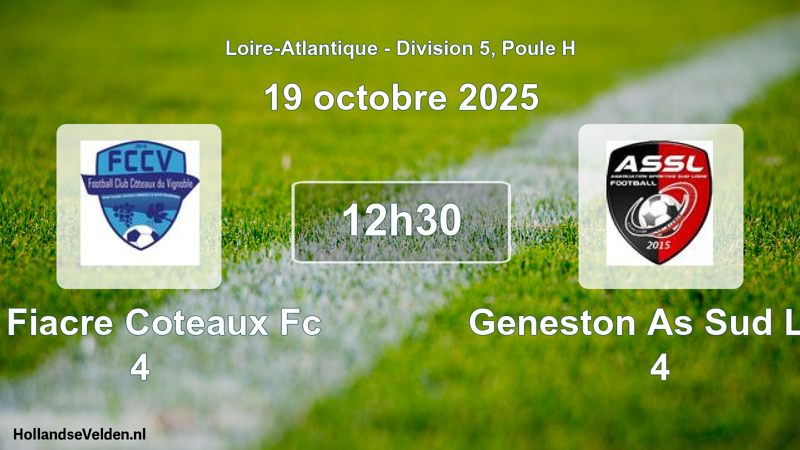 Scheduled Match: St Fiacre Coteaux Fc 4 - Geneston As Sud Loir 4 (19 October 2025)