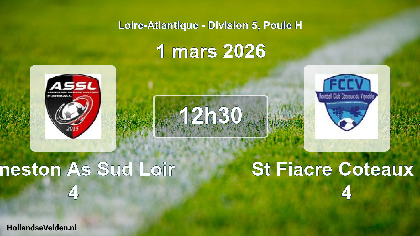 Scheduled Match: Geneston As Sud Loir 4 - St Fiacre Coteaux Fc 4 (1 March 2026)