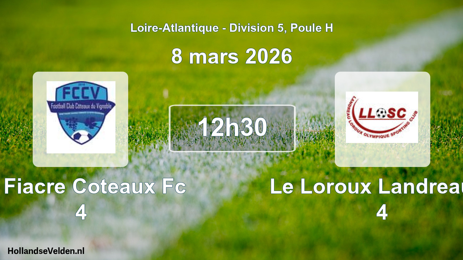 Geplande wedstrijd: St Fiacre Coteaux Fc 4 - Le Loroux Landreau O 4 (8 maart 2026)
