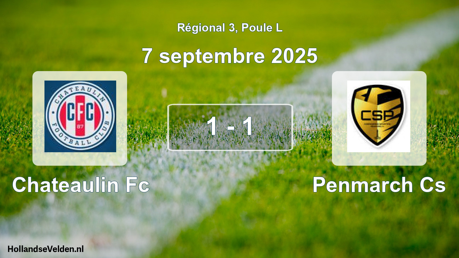 Gespeelde wedstrijd: Chateaulin Fc - Penmarch Cs 1 - 1 (7 septembre 2025)