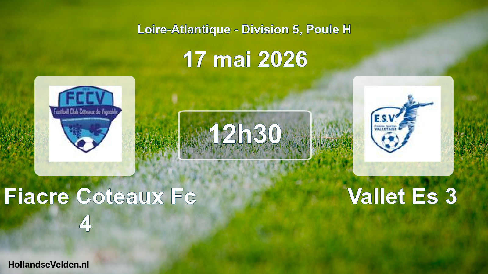 Scheduled Match: St Fiacre Coteaux Fc 4 - Vallet Es 3 (17 May 2026)