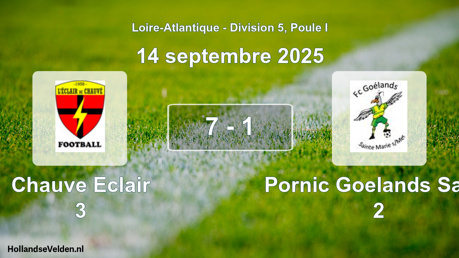 Gespeelde wedstrijd: Chauve Eclair 3 - Pornic Goelands Sanm 2 7 - 1 (14 septembre 2025)