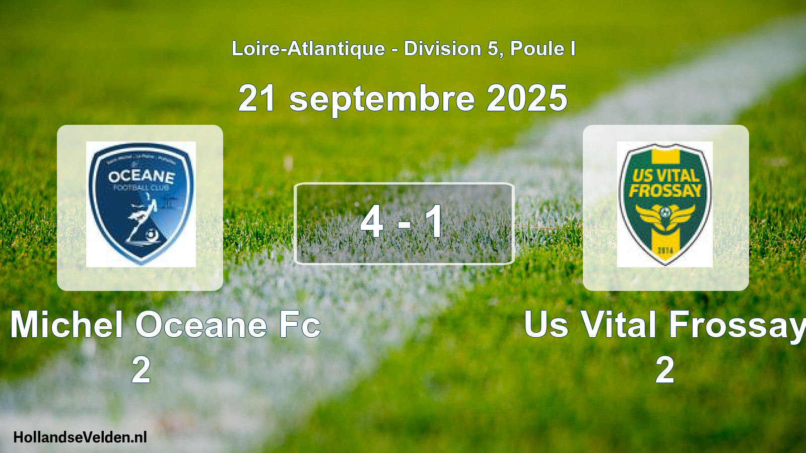 Gespeelde wedstrijd: St Michel Oceane Fc 2 - Us Vital Frossay 2 4 - 1 (21 septembre 2025)
