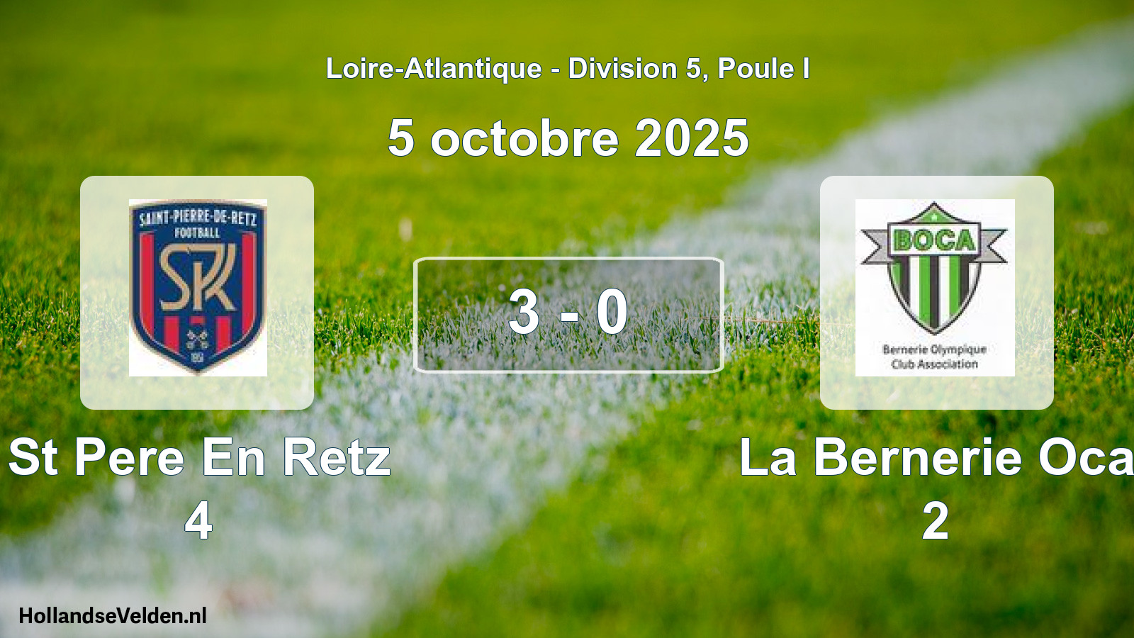 Gespeelde wedstrijd: St Pere En Retz 4 - La Bernerie Oca 2 3 - 0 (5 octobre 2025)