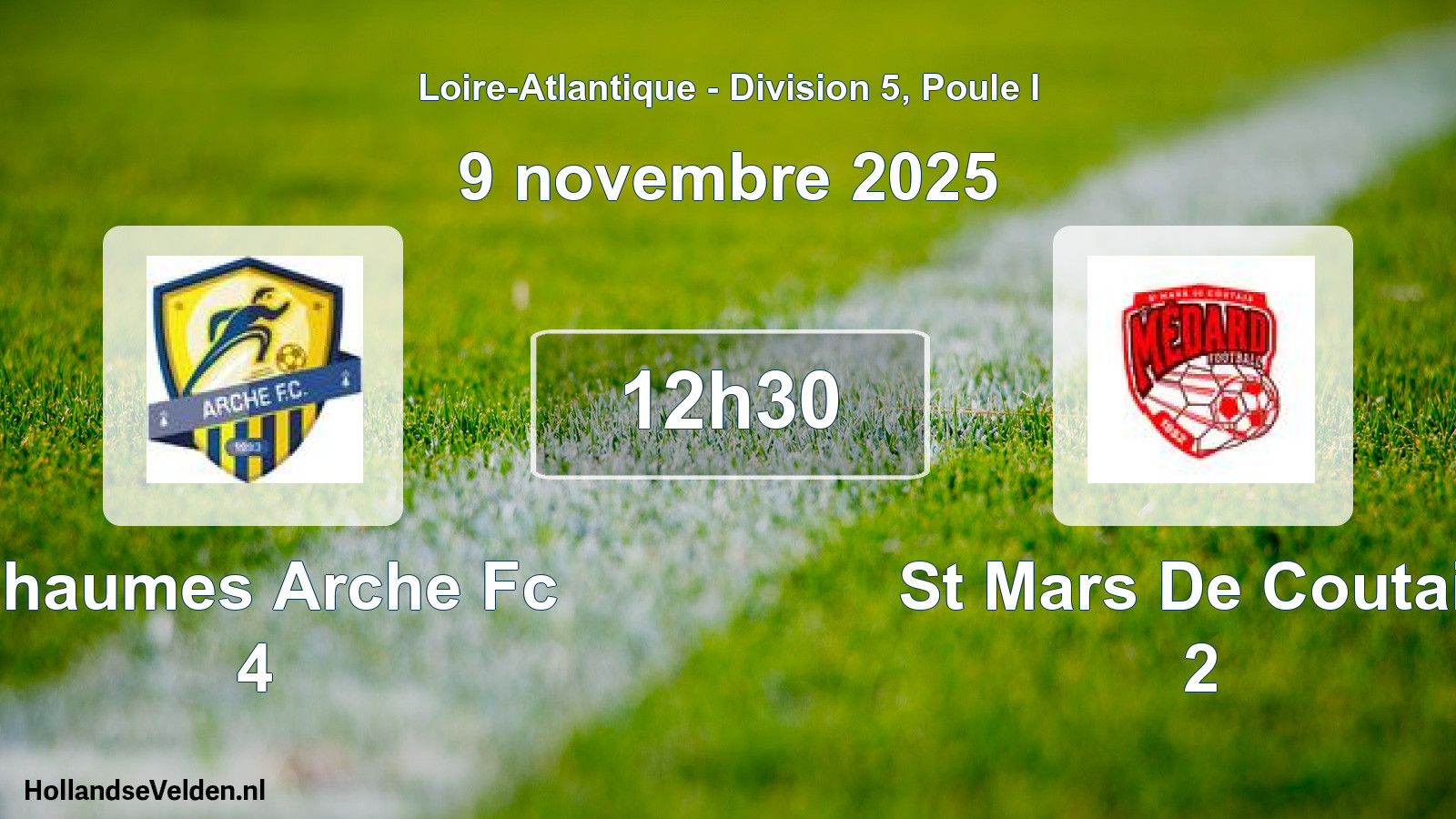 Geplande wedstrijd: Chaumes Arche Fc 4 - St Mars De Coutais 2 (9 november 2025)