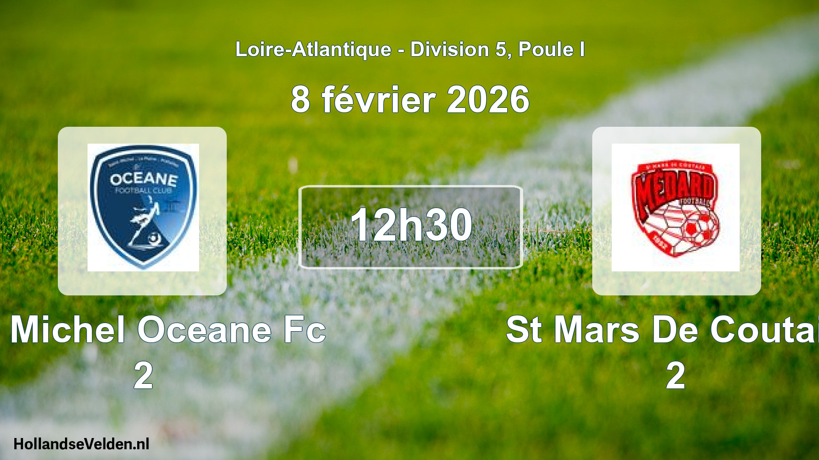 Geplande wedstrijd: St Michel Oceane Fc 2 - St Mars De Coutais 2 (8 février 2026)