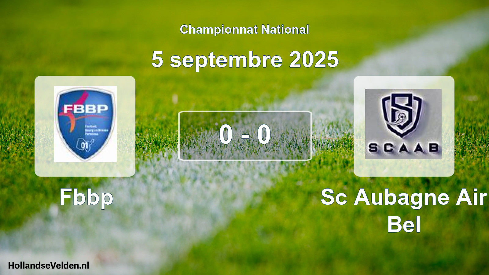 Gespeelde wedstrijd: Fbbp - Sc Aubagne Air Bel 0 - 0 (5 september 2025)