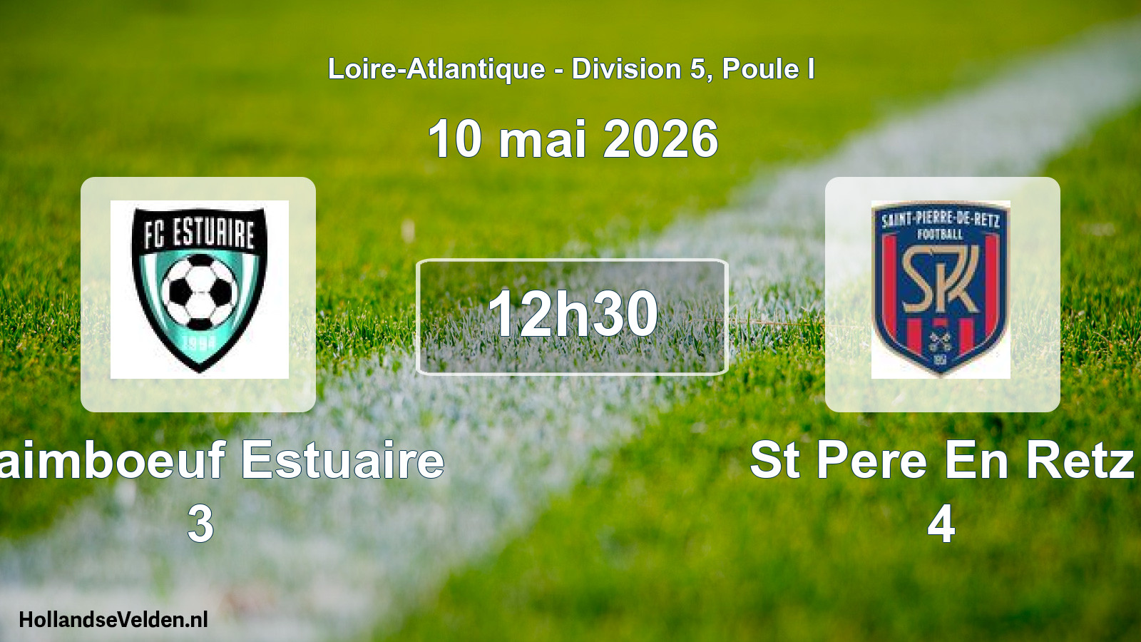 Geplande wedstrijd: Paimboeuf Estuaire 3 - St Pere En Retz 4 (10 mei 2026)