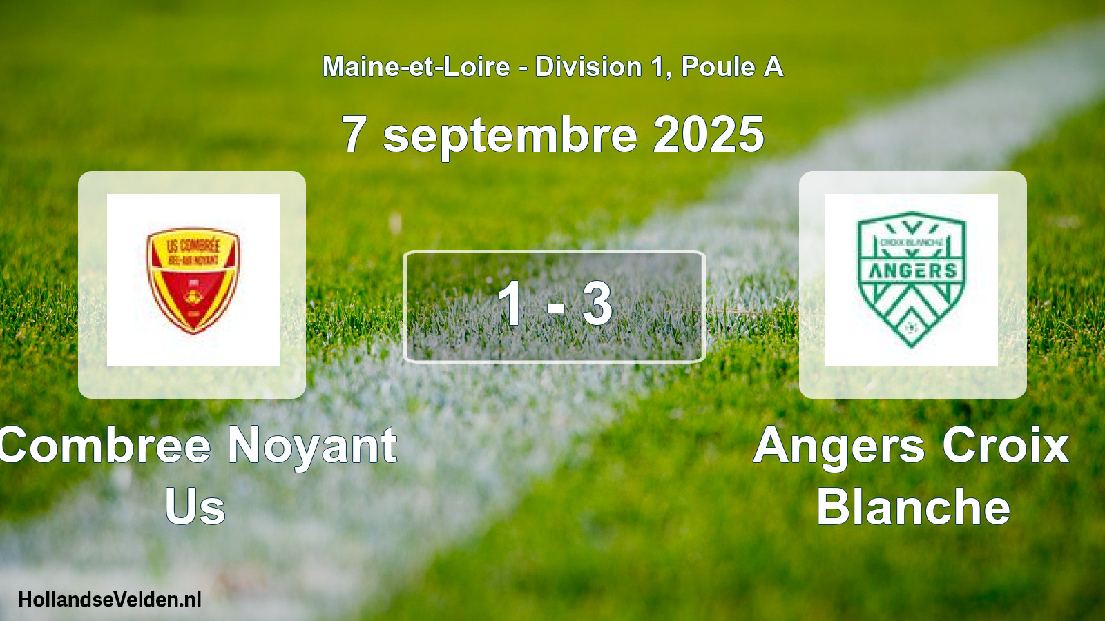 Gespeelde wedstrijd: Combree Noyant Us - Angers Croix Blanche 1 - 3 (7 septembre 2025)