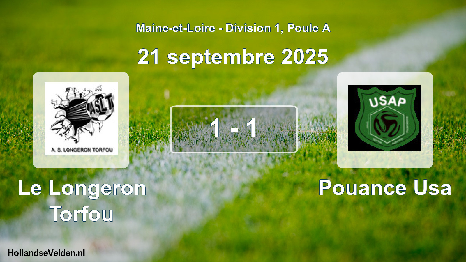 Gespeelde wedstrijd: Le Longeron Torfou - Pouance Usa 1 - 1 (21 september 2025)