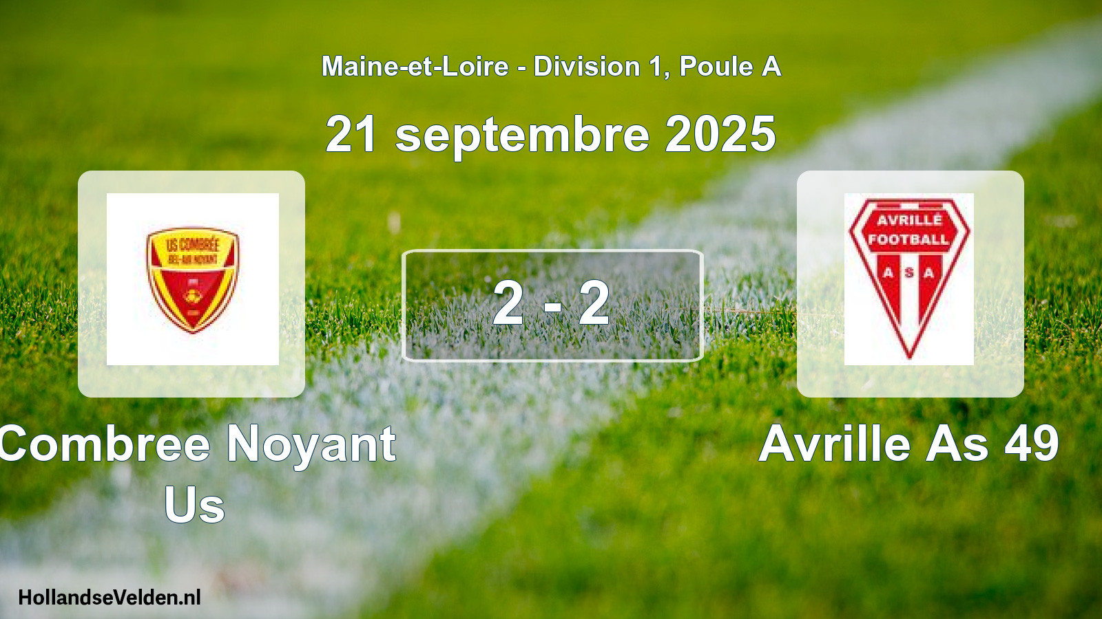 Gespeelde wedstrijd: Combree Noyant Us - Avrille As 49 2 - 2 (21 september 2025)