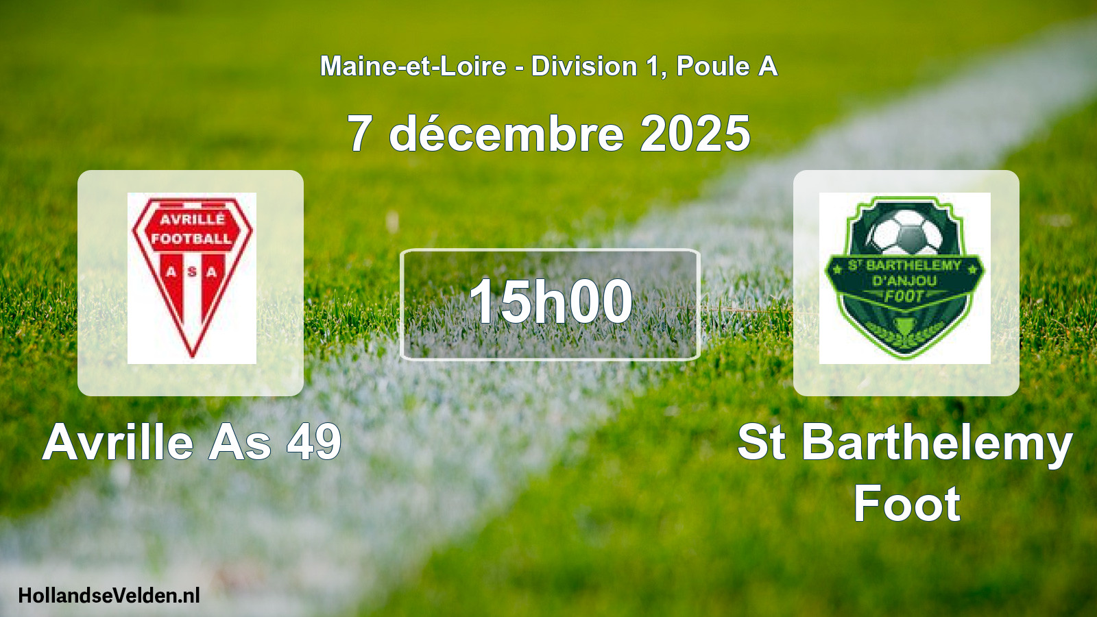 Geplande wedstrijd: Avrille As 49 - St Barthelemy Foot (7 december 2025)
