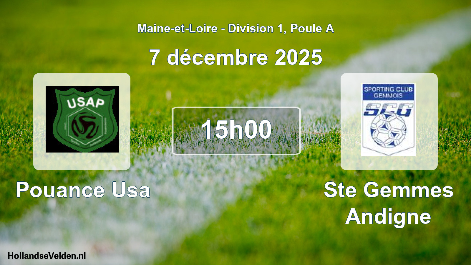 Geplande wedstrijd: Pouance Usa - Ste Gemmes Andigne (7 december 2025)