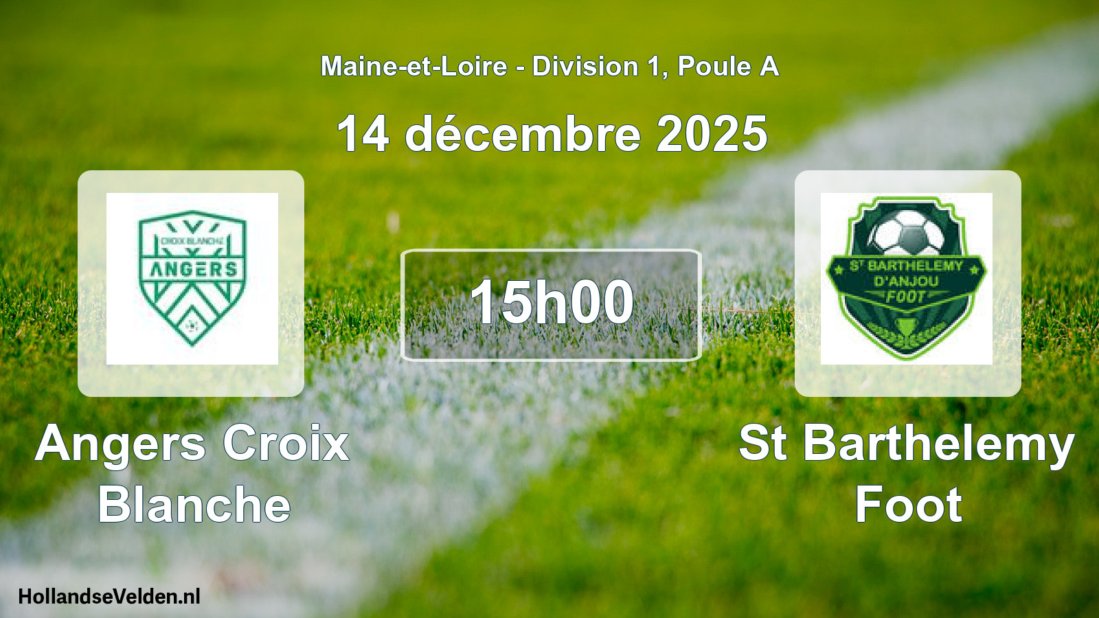 Geplande wedstrijd: Angers Croix Blanche - St Barthelemy Foot (14 december 2025)