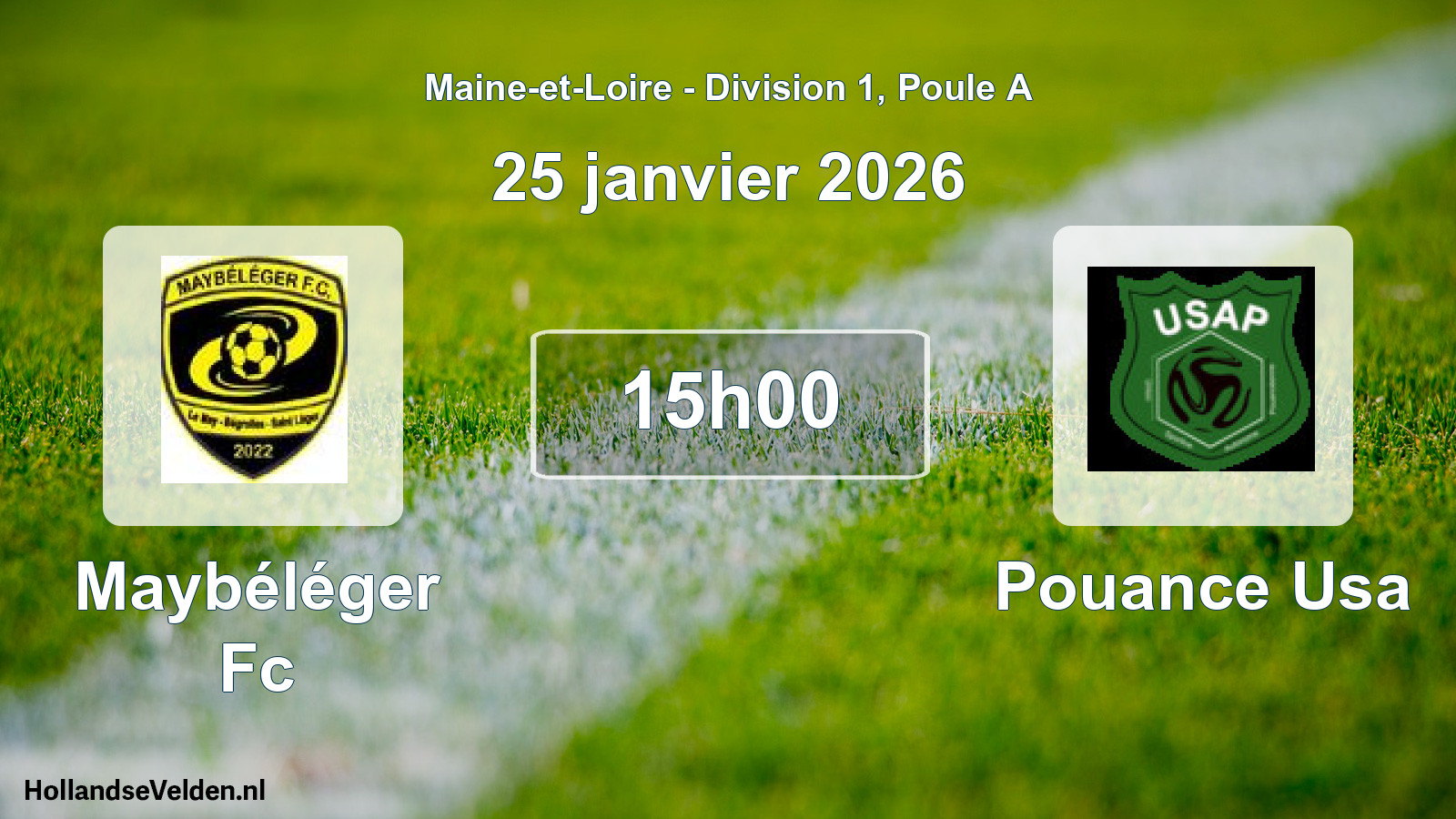 Geplande wedstrijd: Maybéléger Fc - Pouance Usa (25 janvier 2026)