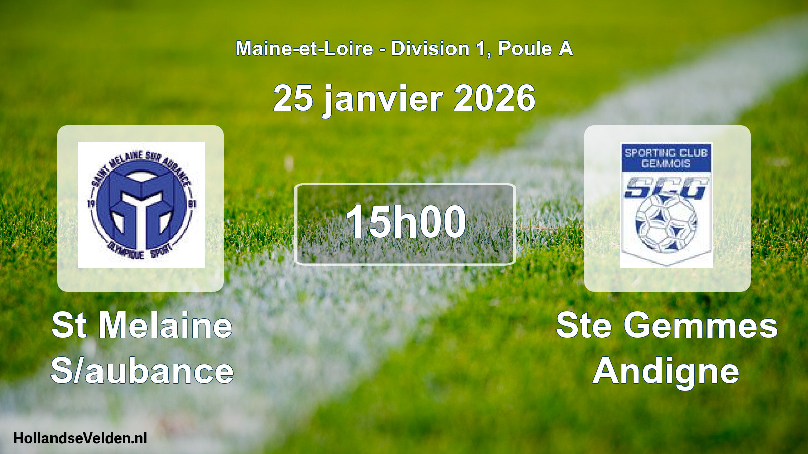 Geplande wedstrijd: St Melaine S/aubance - Ste Gemmes Andigne (25 janvier 2026)
