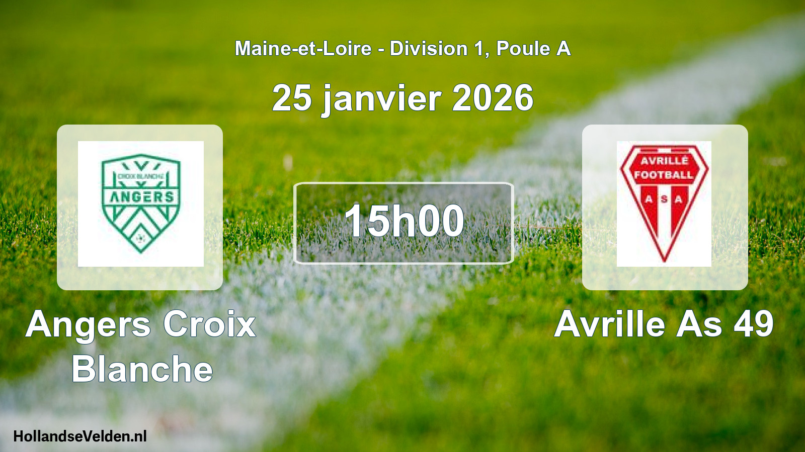 Geplande wedstrijd: Angers Croix Blanche - Avrille As 49 (25 januari 2026)