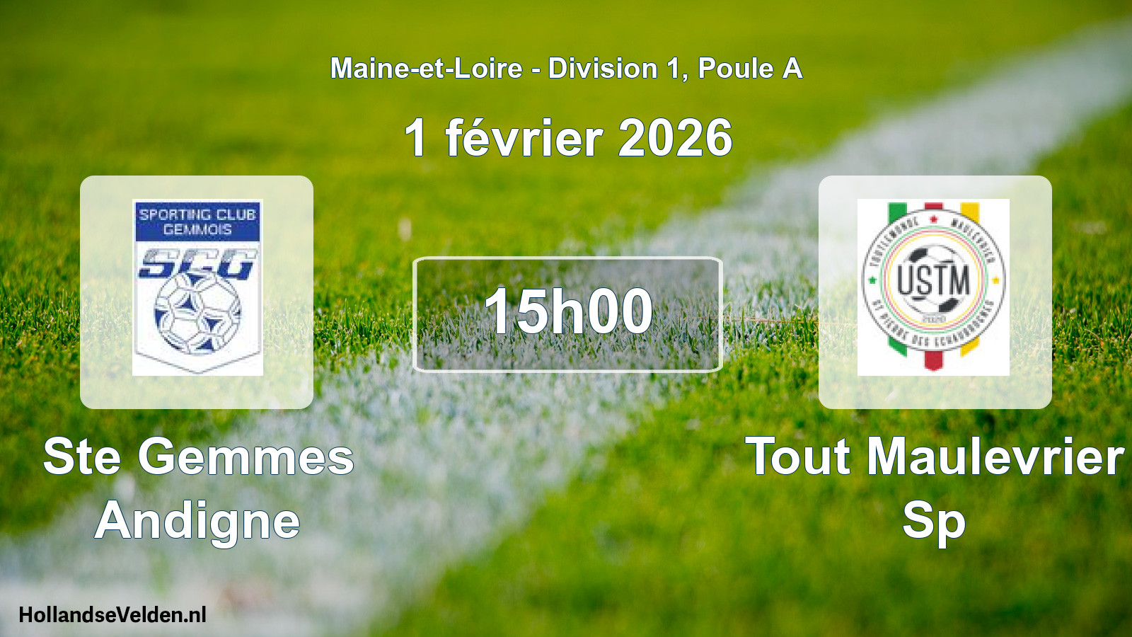 Scheduled Match: Ste Gemmes Andigne - Tout Maulevrier Sp (1 February 2026)