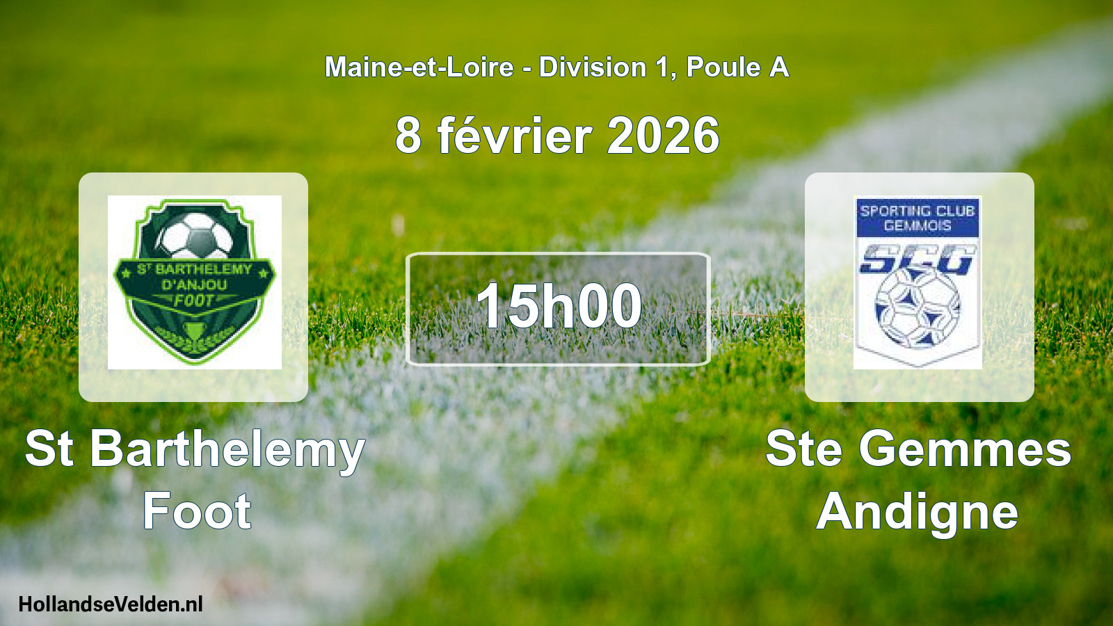 Geplande wedstrijd: St Barthelemy Foot - Ste Gemmes Andigne (8 février 2026)