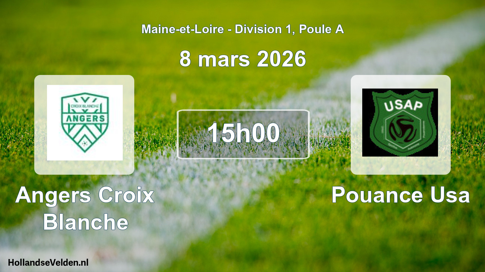Geplande wedstrijd: Angers Croix Blanche - Pouance Usa (8 maart 2026)