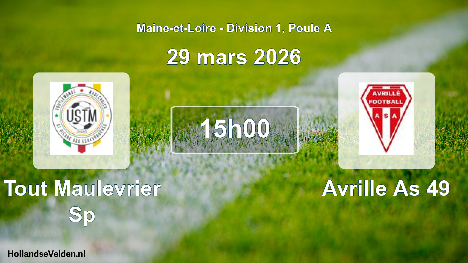 Geplande wedstrijd: Tout Maulevrier Sp - Avrille As 49 (29 mars 2026)