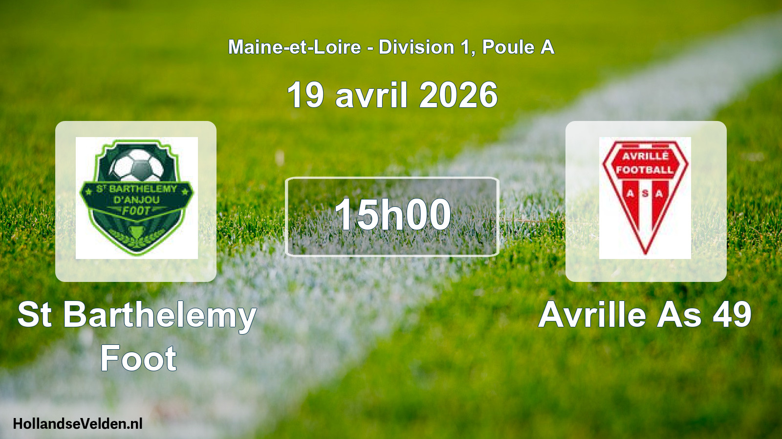 Geplande wedstrijd: St Barthelemy Foot - Avrille As 49 (19 avril 2026)
