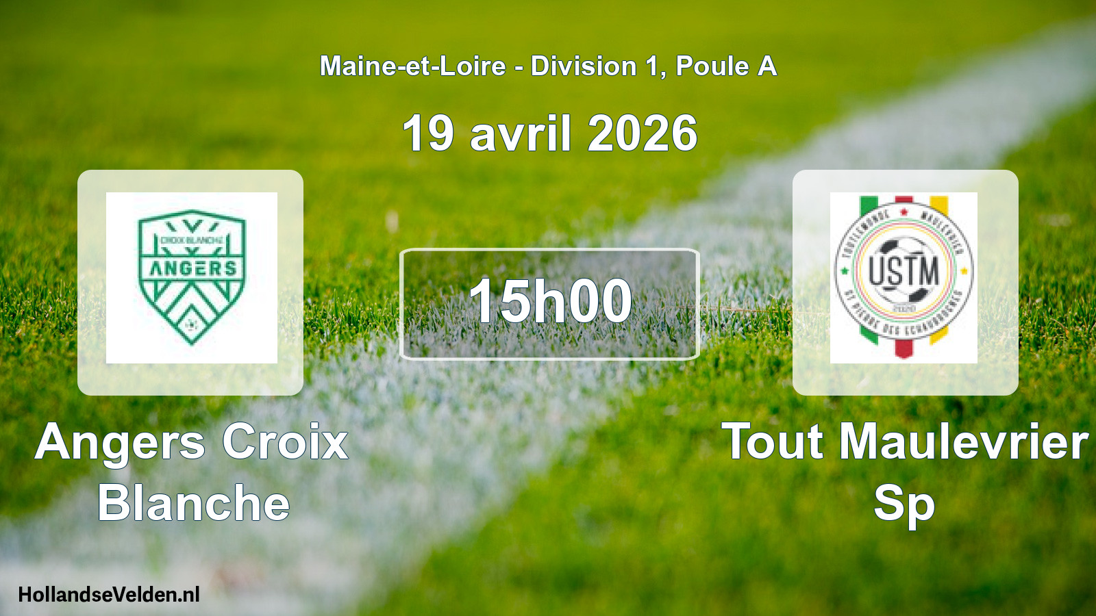 Geplande wedstrijd: Angers Croix Blanche - Tout Maulevrier Sp (19 april 2026)
