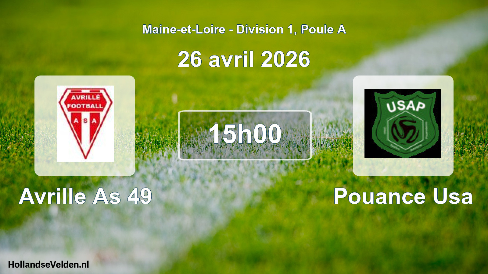 Scheduled Match: Avrille As 49 - Pouance Usa (26 April 2026)