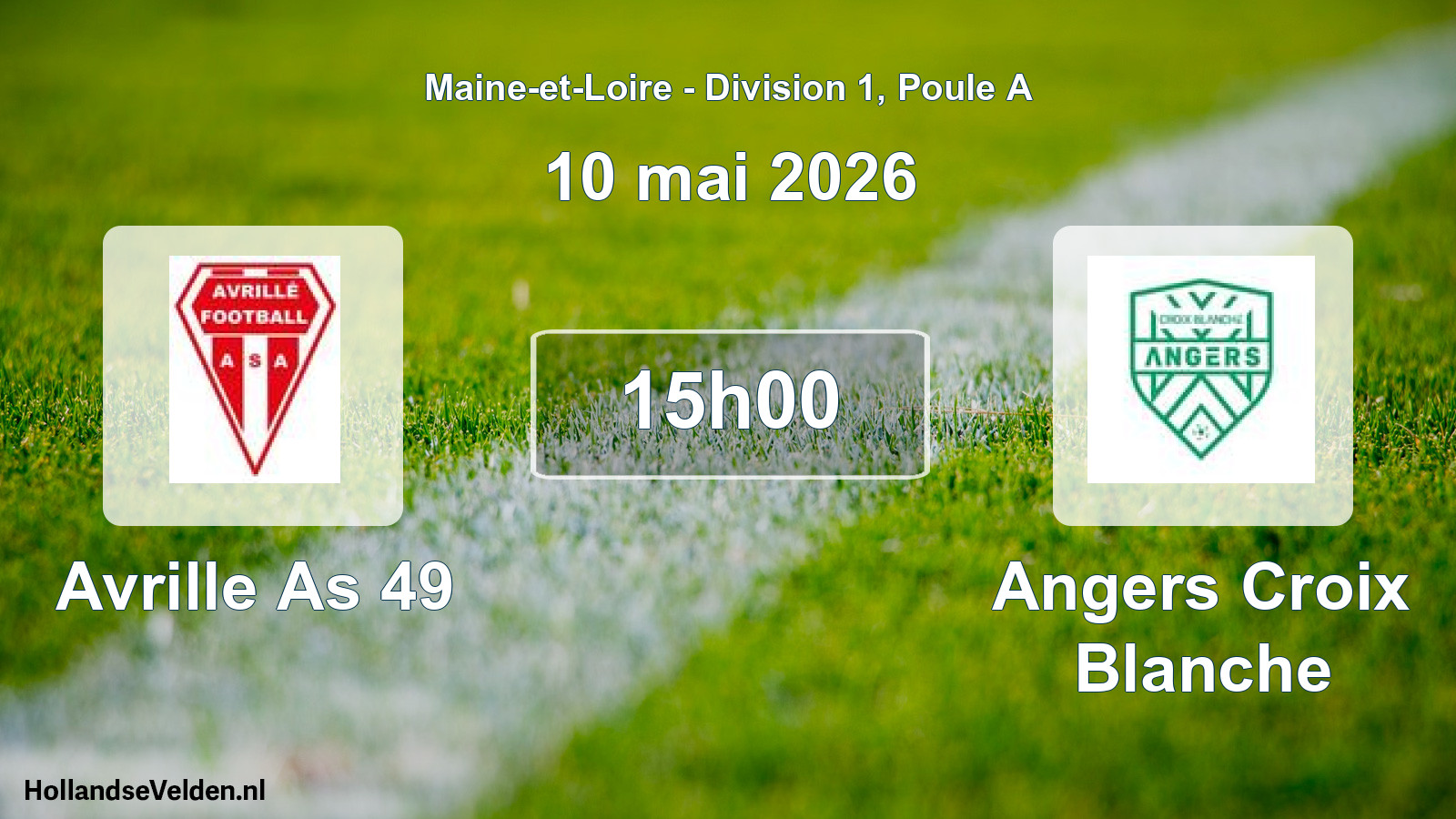 Geplande wedstrijd: Avrille As 49 - Angers Croix Blanche (10 mai 2026)