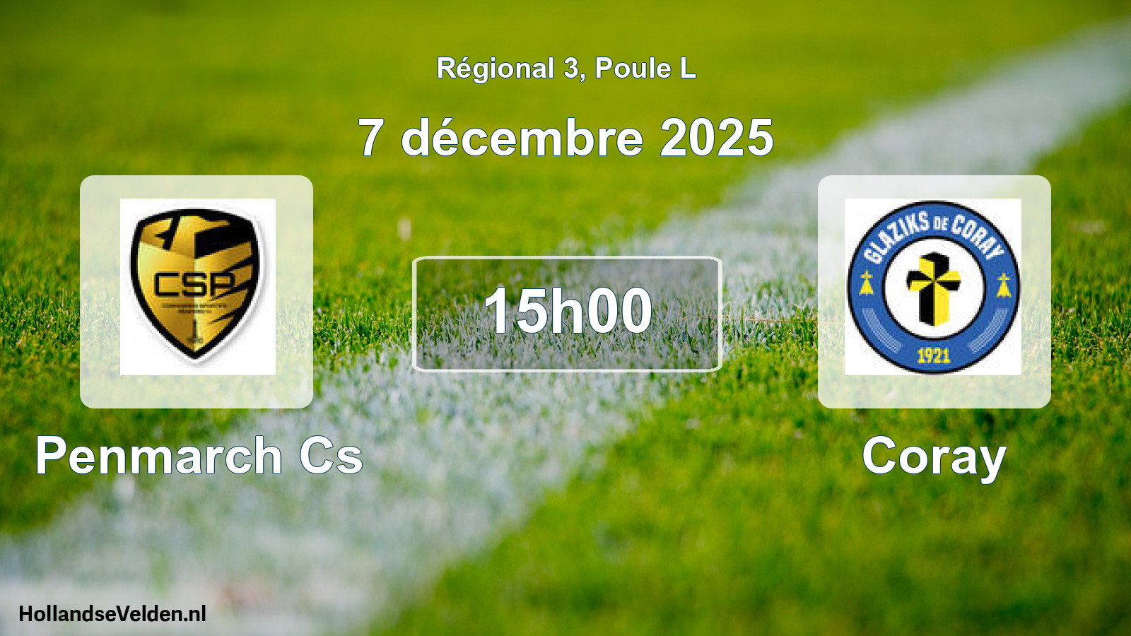 Geplande wedstrijd: Penmarch Cs - Coray (7 décembre 2025)