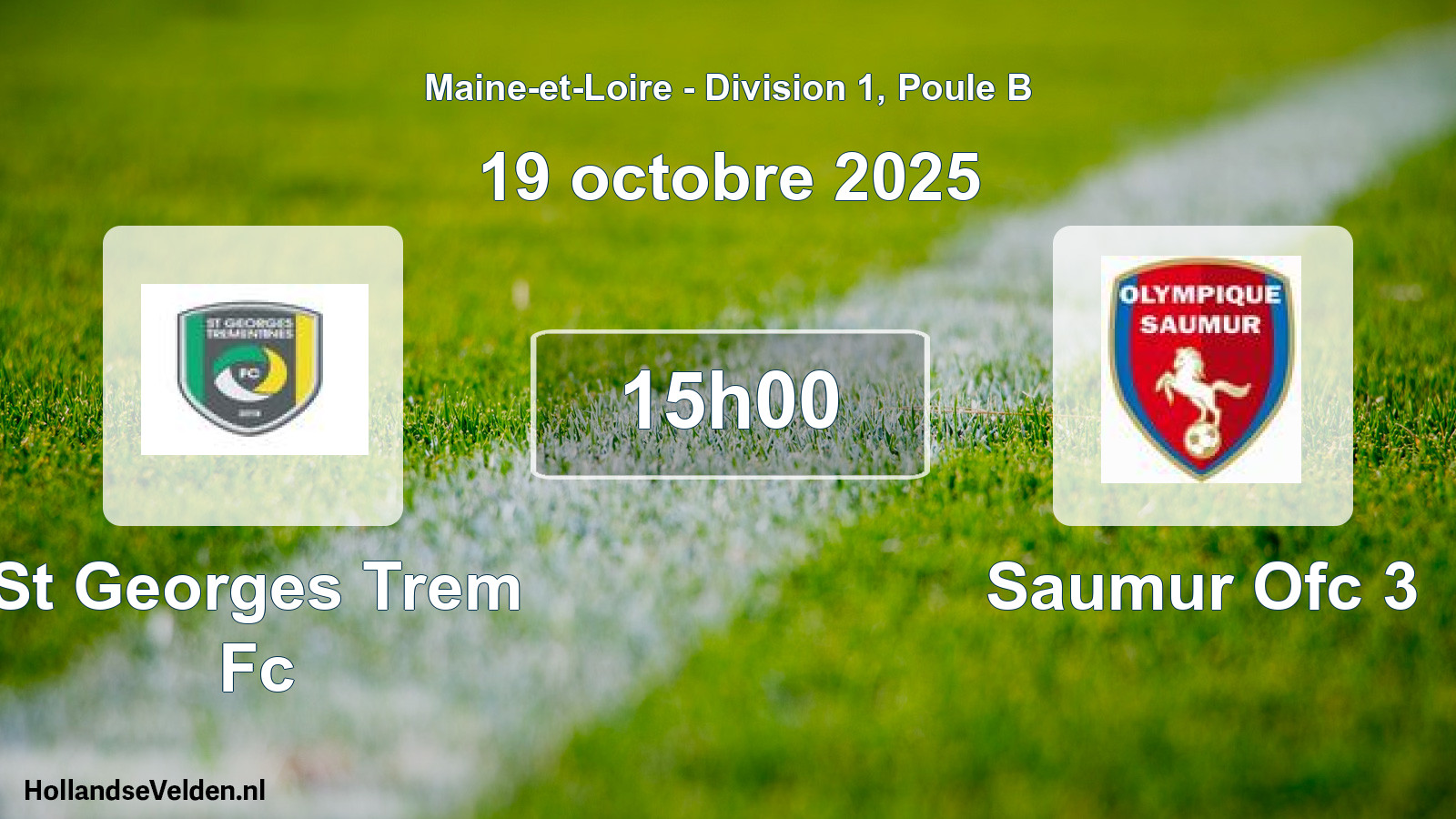 Geplande wedstrijd: St Georges Trem Fc - Saumur Ofc 3 (19 octobre 2025)