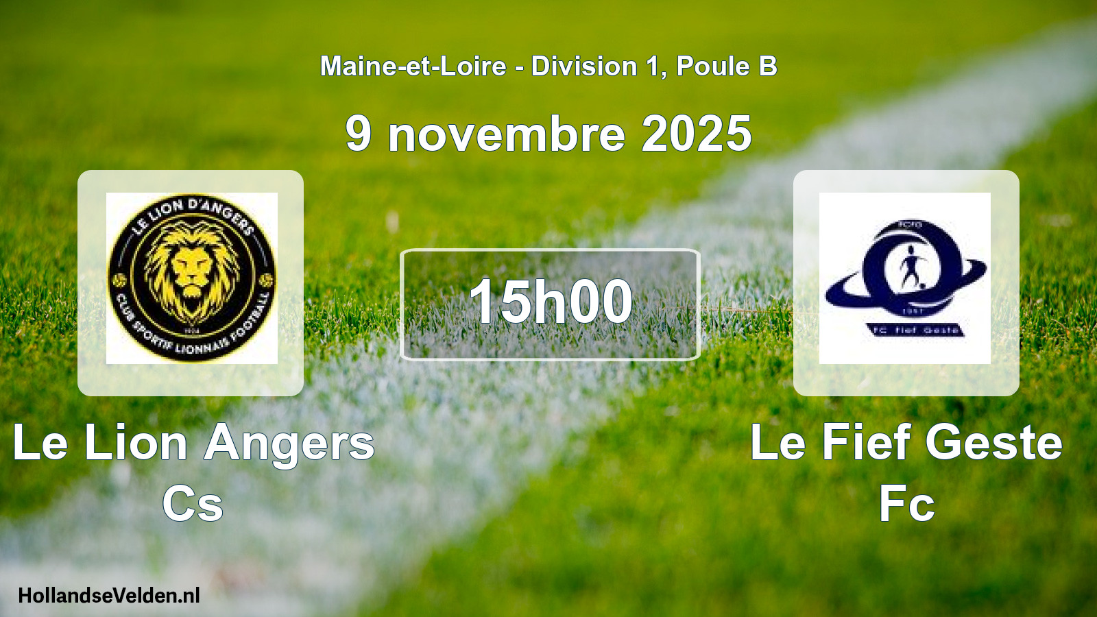 Geplande wedstrijd: Le Lion Angers Cs - Le Fief Geste Fc (9 november 2025)