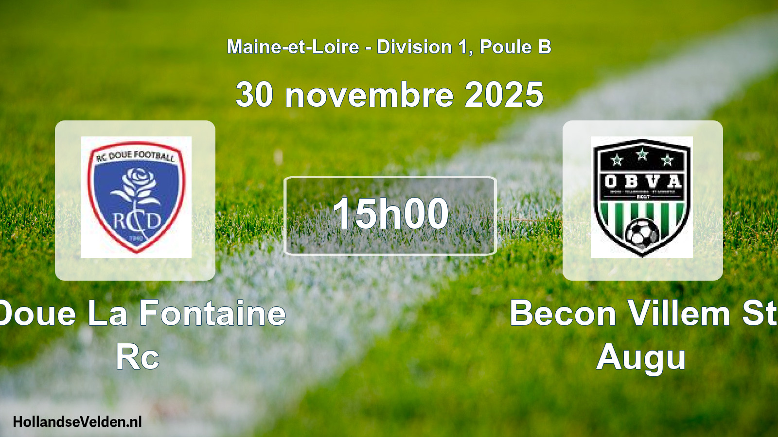 Scheduled Match: Doue La Fontaine Rc - Becon Villem St Augu (30 November 2025)