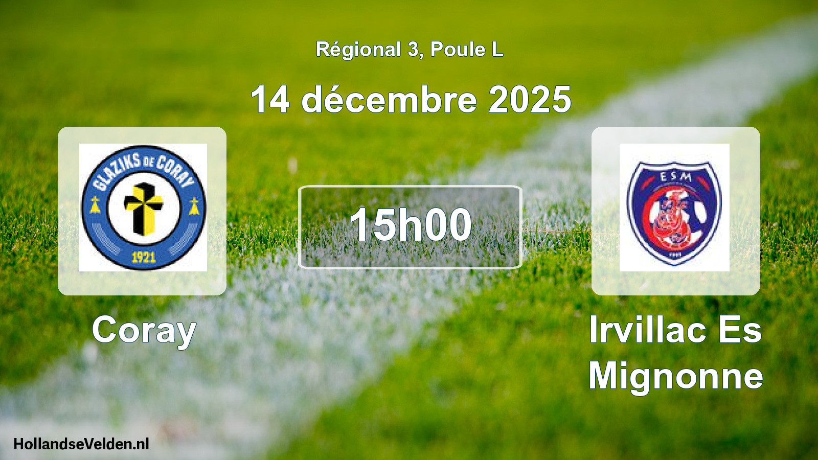 Geplande wedstrijd: Coray - Irvillac Es Mignonne (14 décembre 2025)