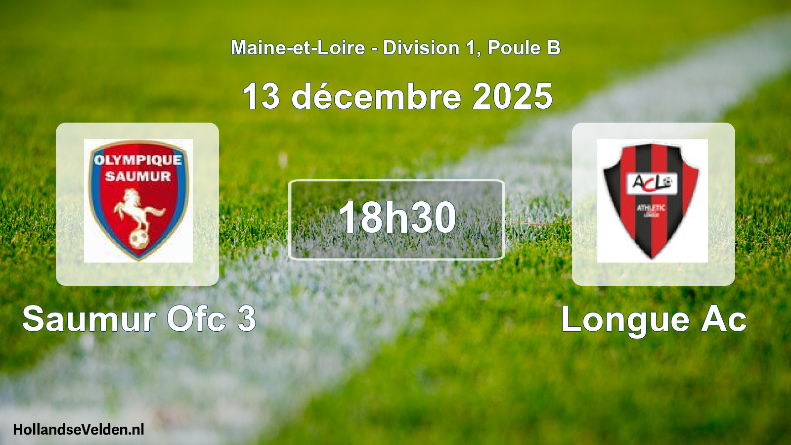 Geplande wedstrijd: Saumur Ofc 3 - Longue Ac (13 décembre 2025)