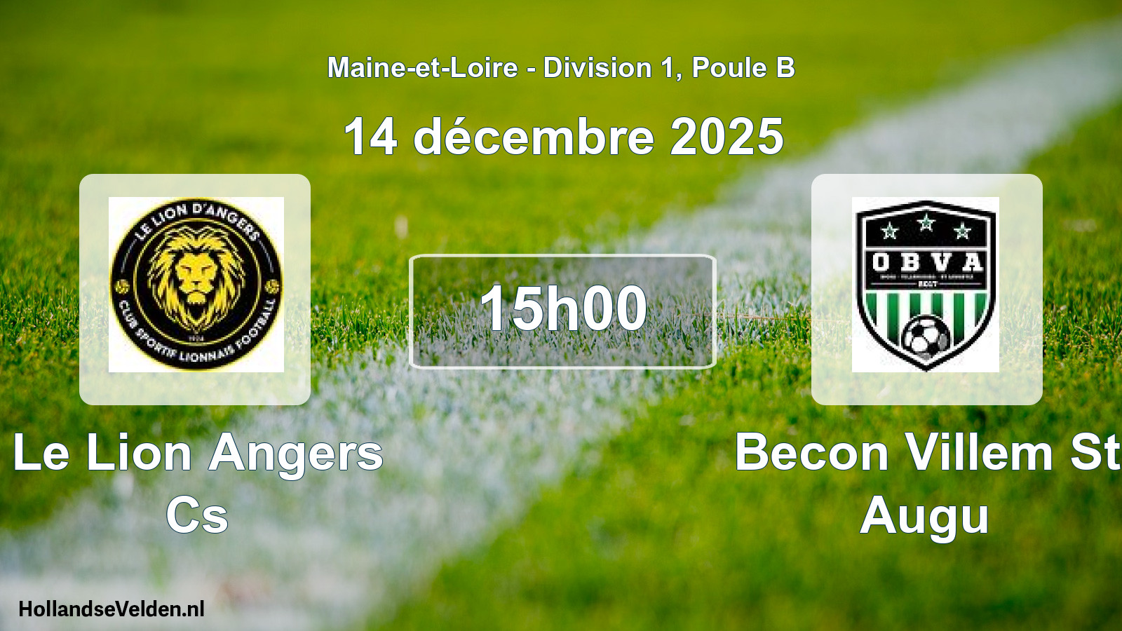 Geplande wedstrijd: Le Lion Angers Cs - Becon Villem St Augu (14 december 2025)