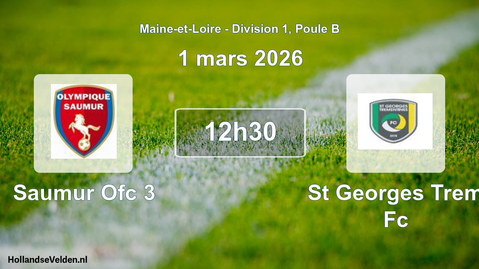 Geplande wedstrijd: Saumur Ofc 3 - St Georges Trem Fc (1 maart 2026)