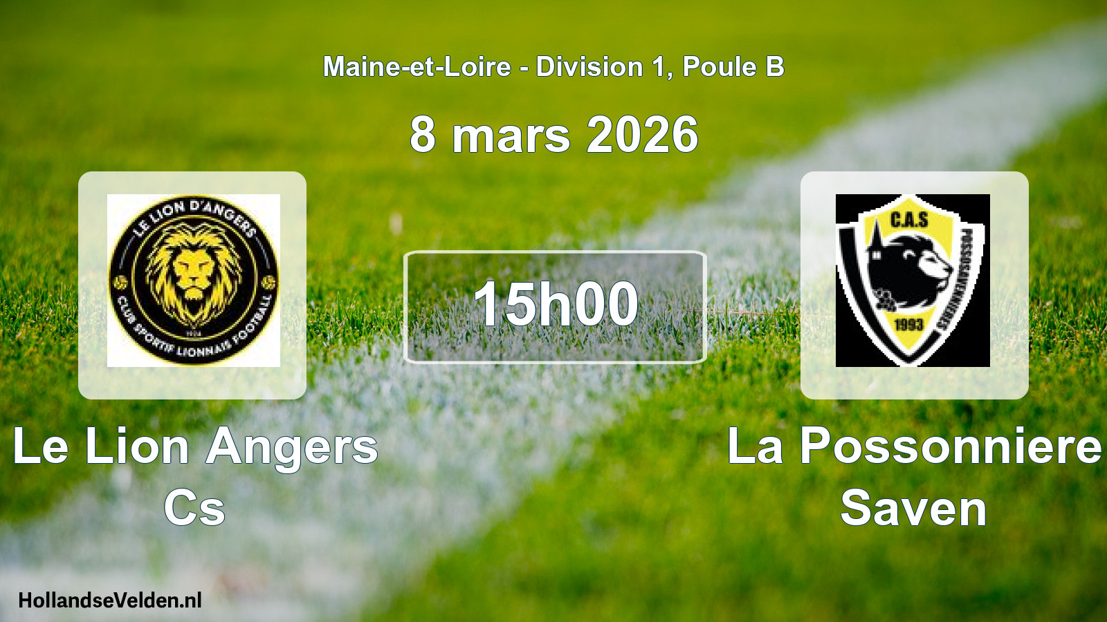Geplande wedstrijd: Le Lion Angers Cs - La Possonniere Saven (8 maart 2026)