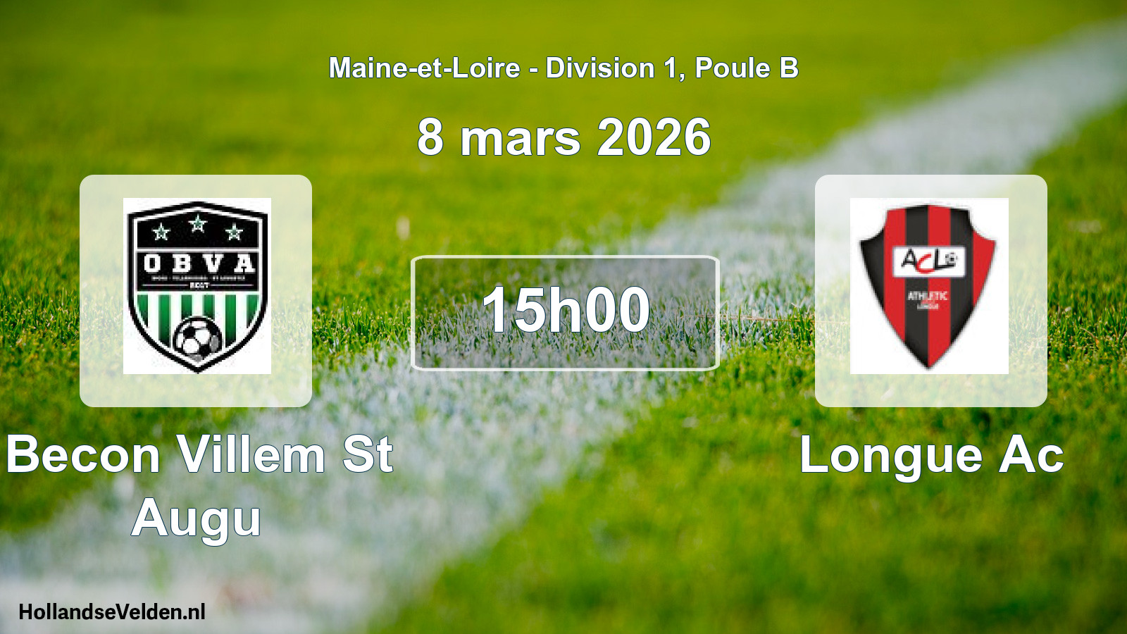 Scheduled Match: Becon Villem St Augu - Longue Ac (8 March 2026)