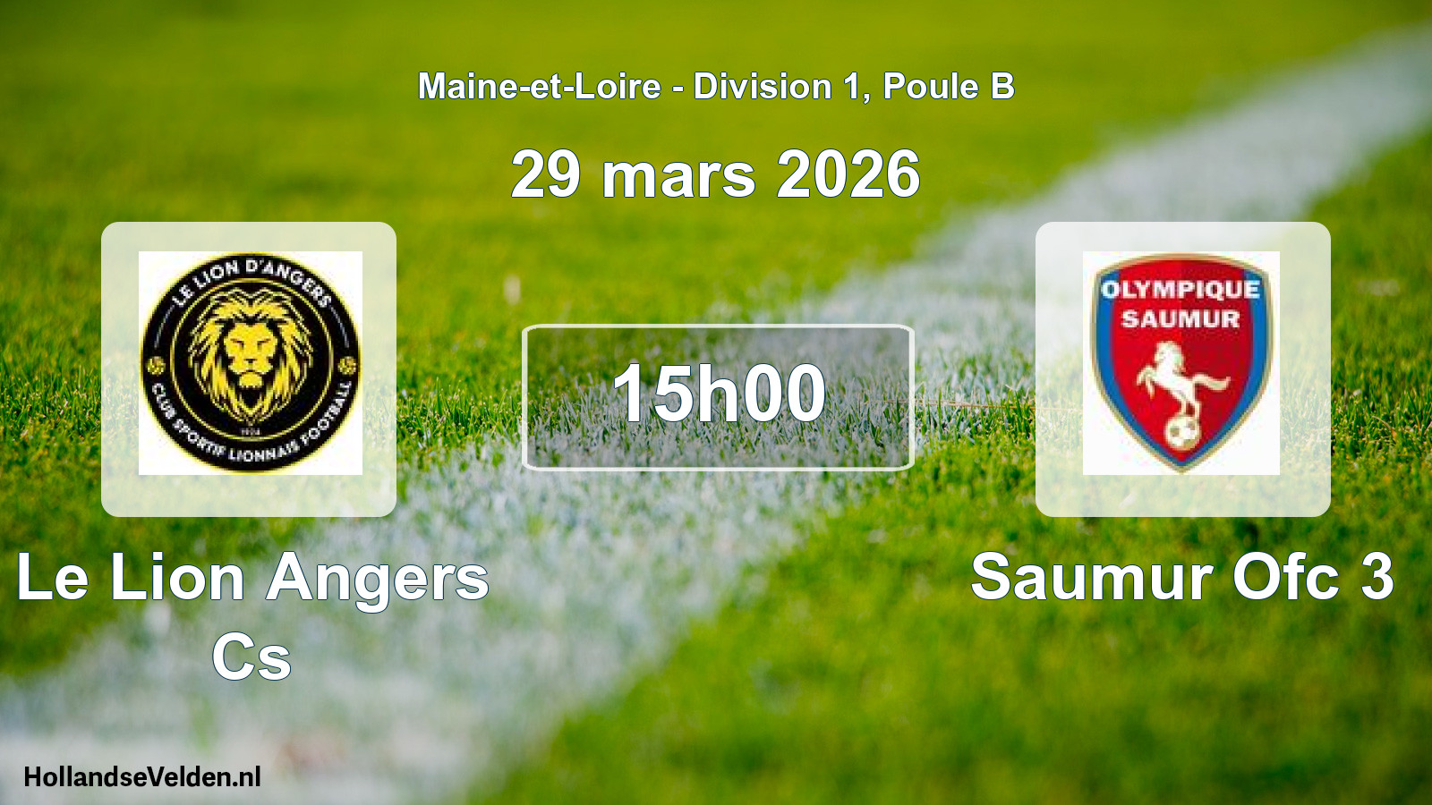 Geplande wedstrijd: Le Lion Angers Cs - Saumur Ofc 3 (29 mars 2026)